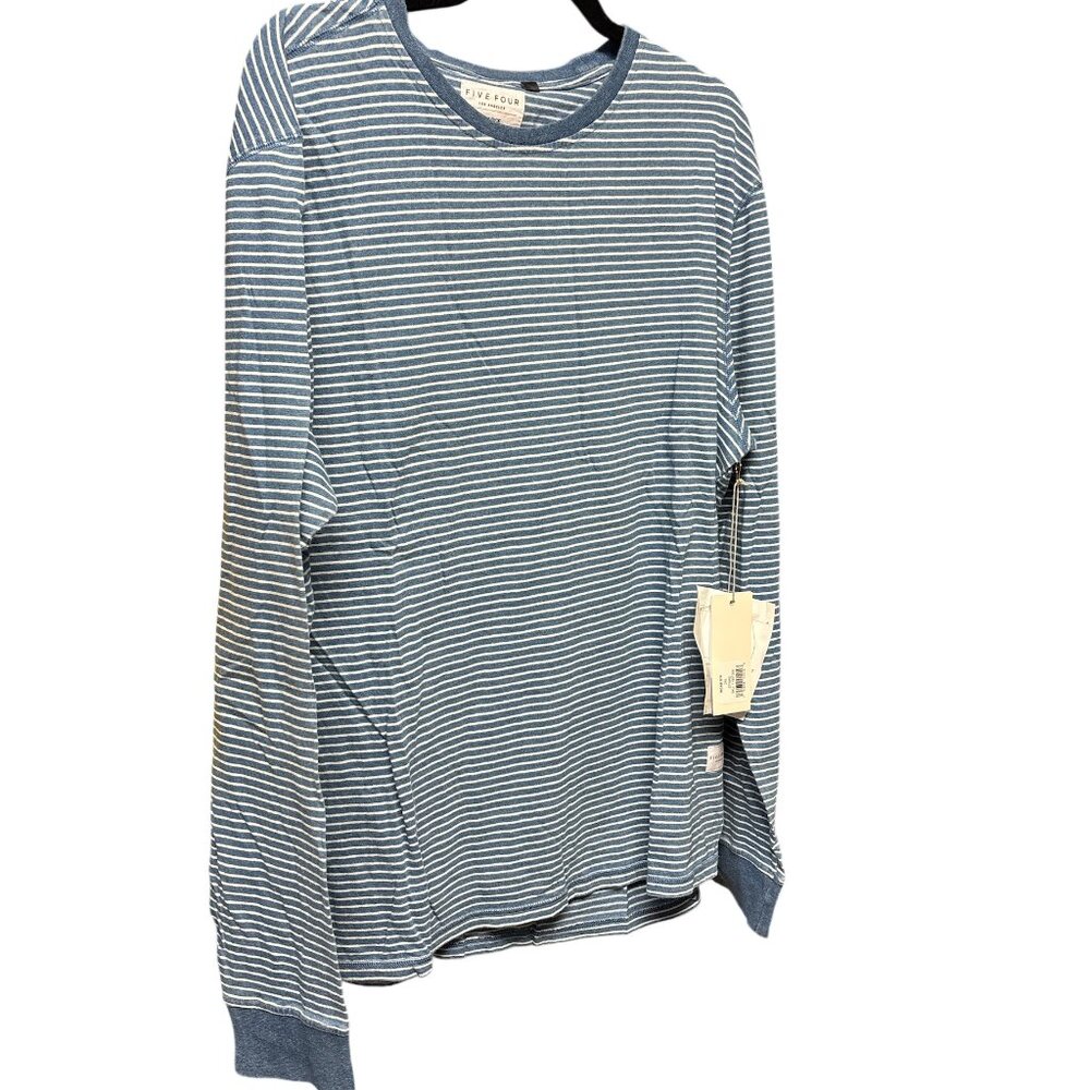 Five Four Mens - Woad Stripe Longsleeve Shirt